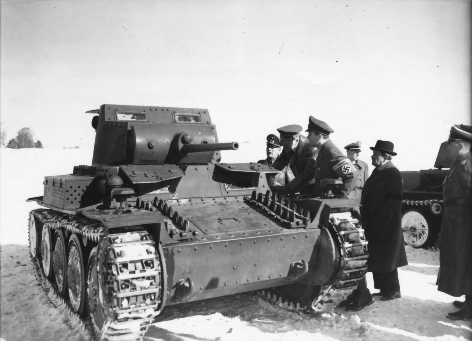 Adolf Hitler inspects new panzers near his Wolfsschanze headquarters
